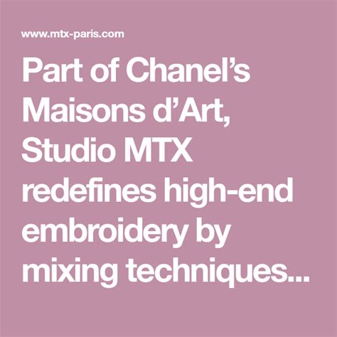 chanel maisons d'art studio mtx|studio mtx.